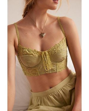 Free People Paint The Town Plunge Longline Bralette - Green