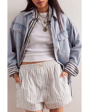 Free People We The Free Day To Day Striped Boxers - Grey