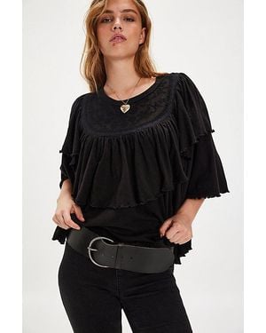 Free People Rose Party Tee - Black