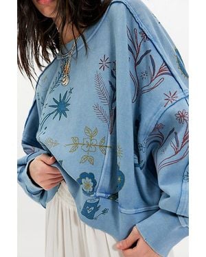Free People Gaia Sweatshirt - Blue