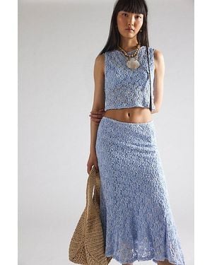 Free People Laney Midi Skirt Set - Blue