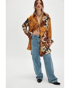 Free People Off The Vine Button Down Top - Blue