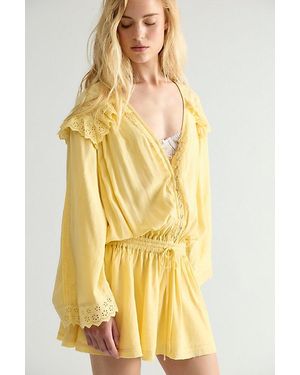 Free People Happy All The Time Mini Dress - Yellow