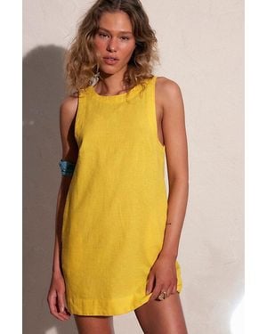 Free People Full Of Sunshine Cotton-Linen Mini Dress - Yellow