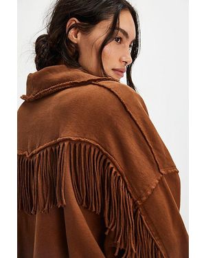 Ragabond Wyatt Fringe Cardi - Brown