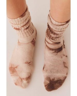 American Trench Natural Tie-Dyed Socks By - Brown