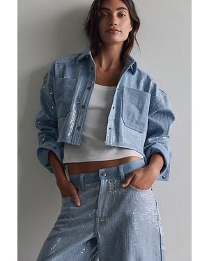 Ksubi Balter Sequin Button Down Shirt - Blue