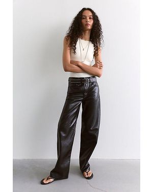 Agolde Arc Leather Trousers - Blue