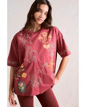 Denim and Bone Telling Tales Tee - Red