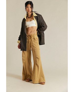 Free People Sky Riser Knit Wide-Leg Pull-On Trousers - Natural