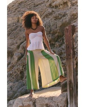 free-est Liora Cotton Wide-Leg Trousers By - Brown