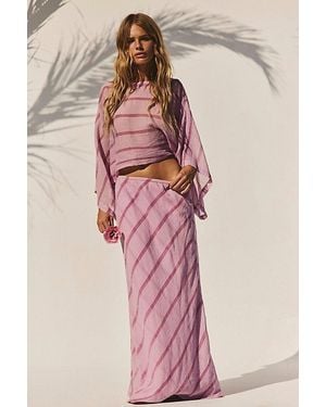 free-est Paula Patterned Skirt Set By - Pink
