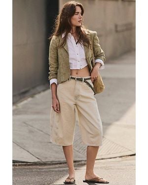 Free People Whip Smart Textured Blazer Jacket - Green