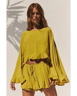 free-est Delilah Skort Set By - Yellow