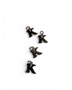 SharpLilTeeth Vintage Sterling Letter K Initial Charm Selected By - Black