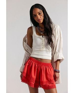 Free People Full Harmony Shorts - Red
