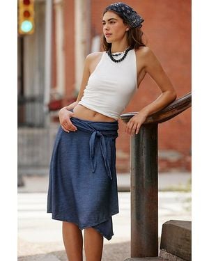 Free People Endless Nights Denim Convertible Skirt - Blue