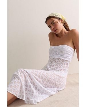 Only Hearts Farah Stretch Lace Midi Slip Dress - Pink