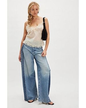 Mother The Pipe Dream Button Heel Jeans - Blue