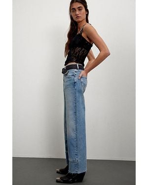 Free People We The Free Risk Taker Mid-Rise Jeans - Blue