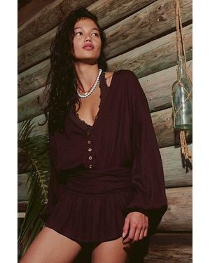 free-est Carson Drop-Waist Romper By - Brown