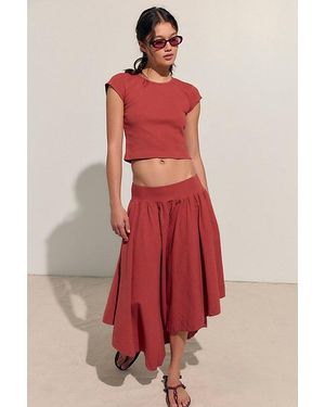 Free People Annette Tee Skirt Set - Red