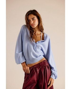 Free People Porta Cashmere Henley Jumper - Purple