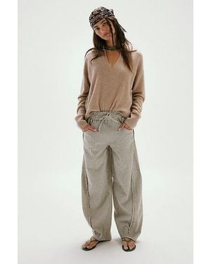Free People Something Good Pull-On Barrel Trousers - Natural