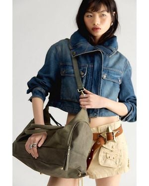 Free People Washed Canvas Weekender Bag - Blue