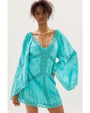 Free People Wildflower Muse Mini Dress - Blue