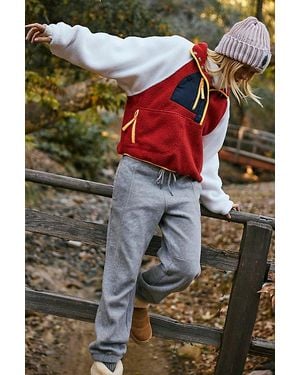 Fp Movement Hit The Slopes Colorblock Fleece Pullover - Red