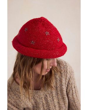 Free People Daisy Knitted Bucket Hat - Red