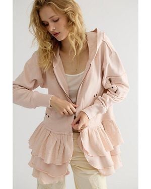 Free People Piece Of Cake Zip-Up Cardi - Natural
