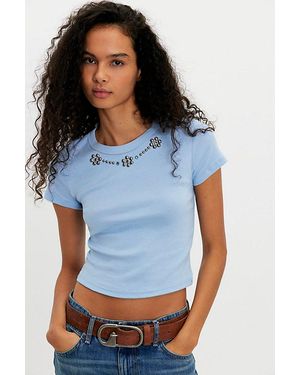 Anna Sui Studded Baby Tee - Blue