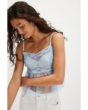 Free People In The Stars Mesh Cami - Blue