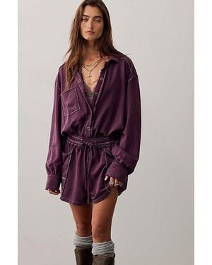 Free People Fp One Kaiden Romper - Purple