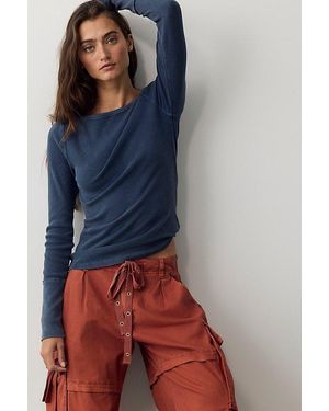 Free People Riviera Long Sleeve Thermal - Blue