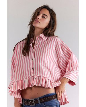 Free People Bailey Stripe Shirt - Red