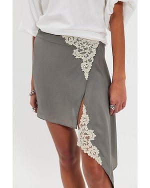 Bec & Bridge Chateau Asymmetrical Mini Skirt - Gray
