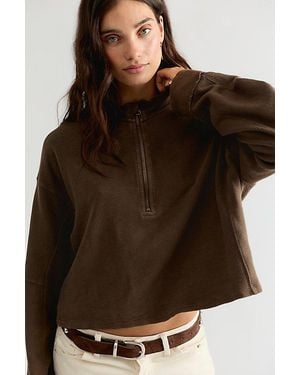 Free People We The Free Celeste Quarter Zip - Brown