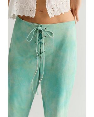 Nigel Preston Lace-Up Suede Pants - Green