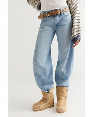 Mou Leather Creston Boots Shoe - Blue
