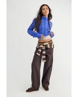 Free People Sketchy Pinstripe Trousers - Multicolour