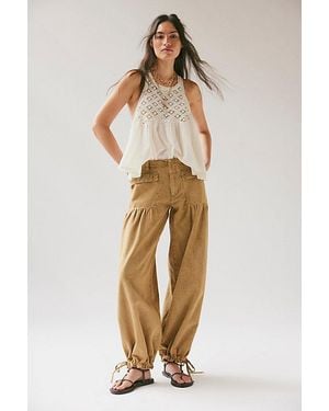 Free People Lotus Balloon Jeans - Metallic