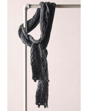 Free People Coal Cable Knit Scarf - Multicolor