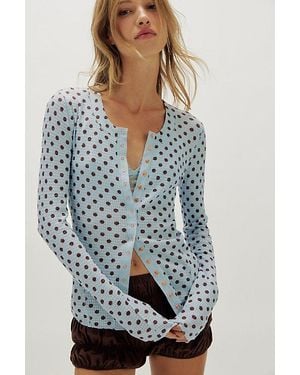 Intimately By Free People Going Places Printed Cardi By - Blue
