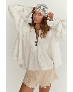 Free People Thousand Pintucks Blouse - Natural