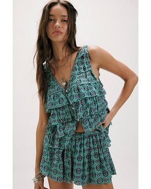 Free People Ruffle Me Up Set - Green