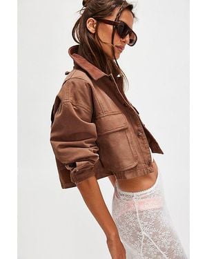 Free People Martha Workwear Jacket - White