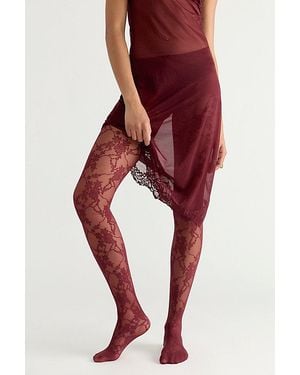 Swedish Stockings Fp X Lena Lace Tights - Red